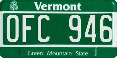 VT license plate OFC946