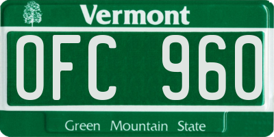 VT license plate OFC960
