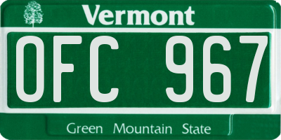VT license plate OFC967