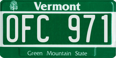 VT license plate OFC971