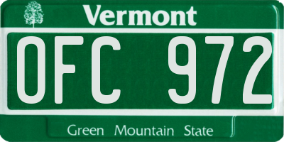 VT license plate OFC972
