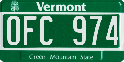VT license plate OFC974