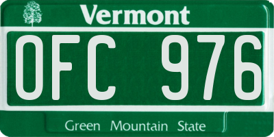 VT license plate OFC976