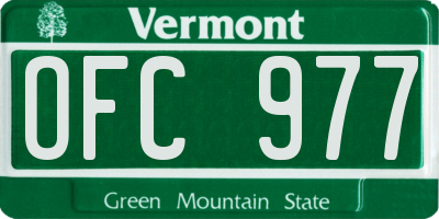 VT license plate OFC977