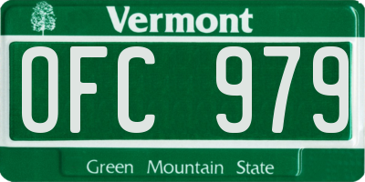 VT license plate OFC979