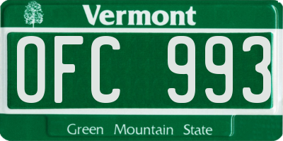 VT license plate OFC993