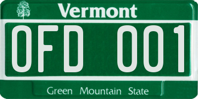 VT license plate OFD001