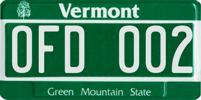VT license plate OFD002