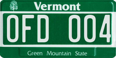 VT license plate OFD004