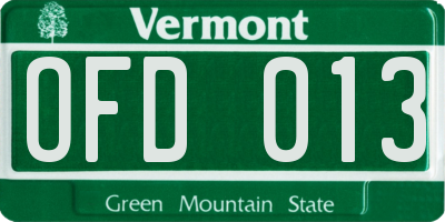 VT license plate OFD013