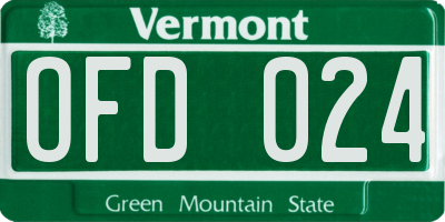 VT license plate OFD024