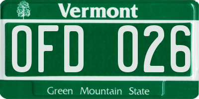 VT license plate OFD026