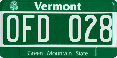 VT license plate OFD028