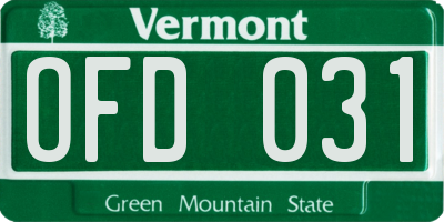 VT license plate OFD031