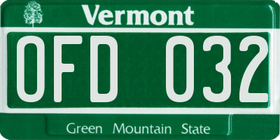 VT license plate OFD032