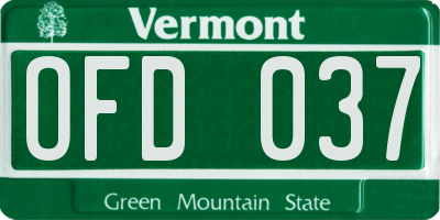 VT license plate OFD037