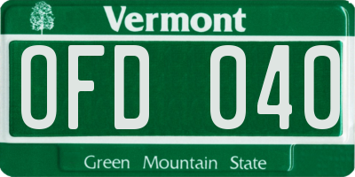 VT license plate OFD040