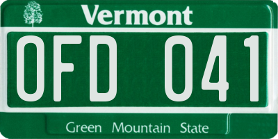 VT license plate OFD041