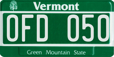 VT license plate OFD050