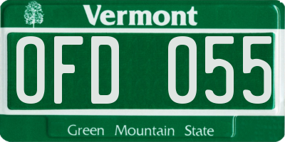 VT license plate OFD055