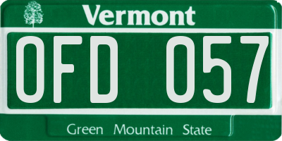VT license plate OFD057