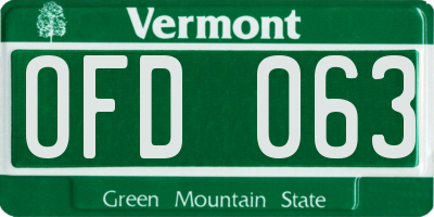 VT license plate OFD063