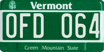 VT license plate OFD064