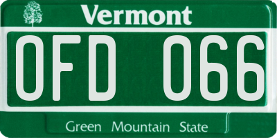 VT license plate OFD066