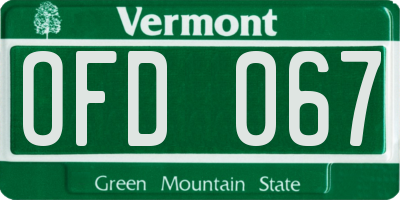 VT license plate OFD067