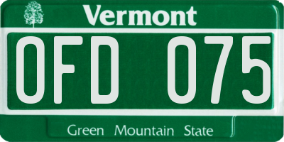 VT license plate OFD075