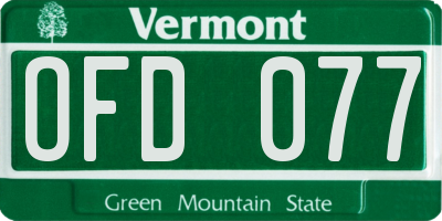 VT license plate OFD077