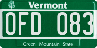VT license plate OFD083
