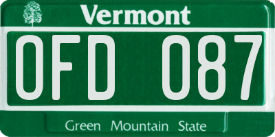 VT license plate OFD087