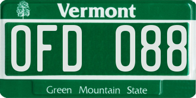 VT license plate OFD088