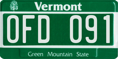 VT license plate OFD091