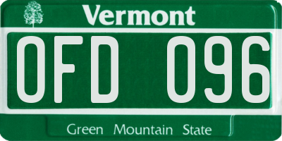 VT license plate OFD096