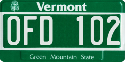 VT license plate OFD102