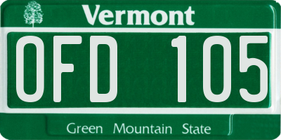 VT license plate OFD105