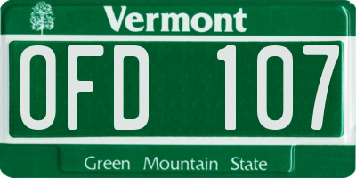 VT license plate OFD107