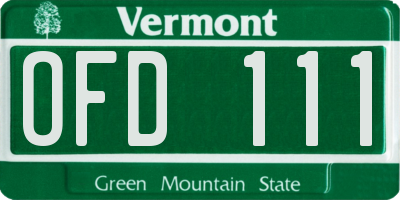 VT license plate OFD111