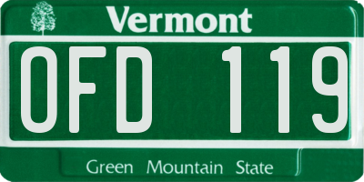 VT license plate OFD119