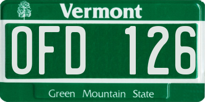 VT license plate OFD126
