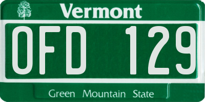 VT license plate OFD129