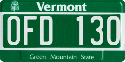 VT license plate OFD130