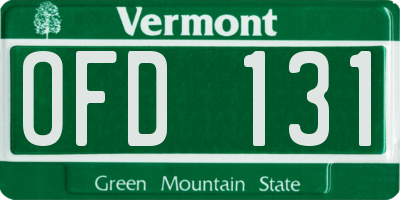 VT license plate OFD131