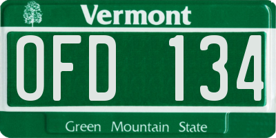 VT license plate OFD134