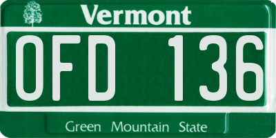 VT license plate OFD136