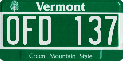 VT license plate OFD137