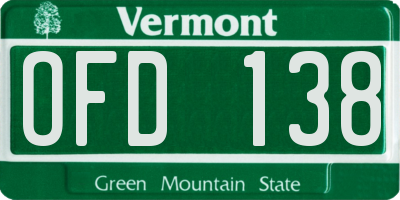 VT license plate OFD138