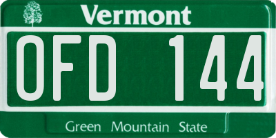 VT license plate OFD144